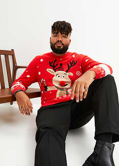 Jersey de punto fino con motivo navideño