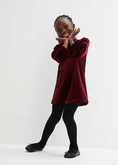 Vestido de terciopelo con volantes