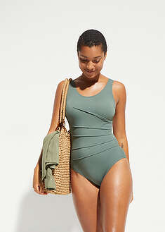 Bañador con ligero efecto moldeador y pliegues decorativos