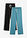 Pantalón de chándal de algodón puro (2 unidades) - negro/turquesa cobalto mate con rayas - bonprix