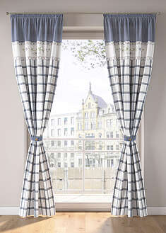 Cortina de algodón orgánico con alzapaños (1 unidad)