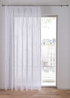 Cortina de poliéster reciclado con bordado