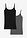 Top con tirantes finos (2 unidades) - negro-gris moteado - bonprix