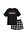 Pijama corto de algodón - negro a cuadros - bonprix