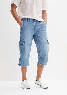 Vaqueros cargo elásticos, regular fit, largo 3/4, straight