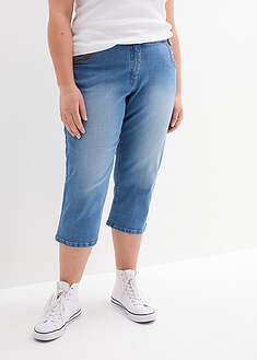 Vaqueros capri con corte ajustado y talle medio
