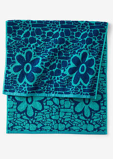 Toalla de mano de algodón con diseño jacquard de flores
