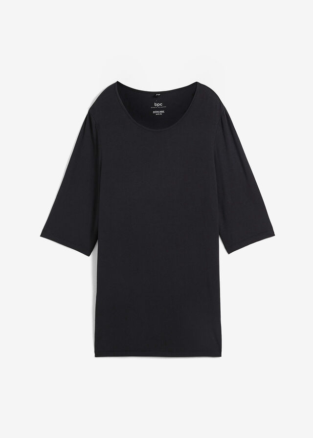 Camiseta deportiva larga con abertura y material de secado rápido