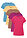 Camiseta de cuello redondo y manga corta (5 unidades) - Rosa oscuro+orquídea púrpura+azul claro+amarillo claro+café con hielo - bonprix