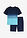 Camiseta y bermudas de chándal (2 piezas) - Azul marino-celeste - bonprix