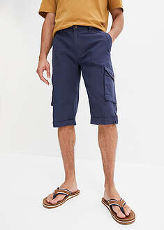 Bermudas cargo largas, regular fit, de mezcla de lino ligera