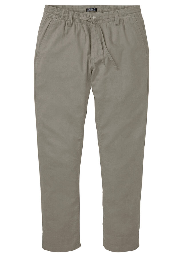 Pantalón tipo chino de mezcla de lino ligero con corte regular y forma recta