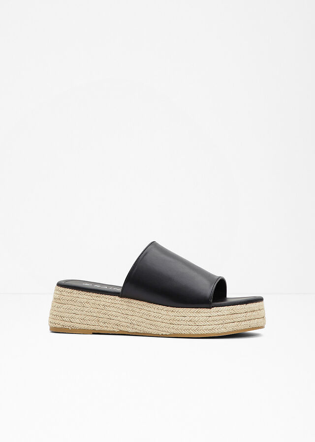 Mules de plataforma con aspecto de rafia