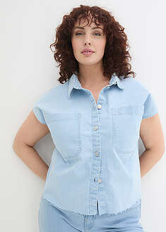 Blusa vaquera boxy, corta