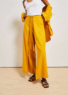 Pantalón palazzo de mezcla de lino
