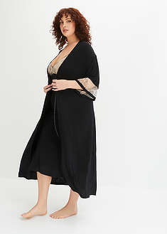 Kimono largo de viscosa con bordado