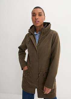 Parka corta de algodón con cuello alto, entallada