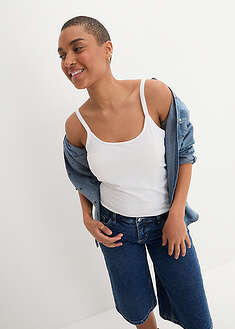 Top largo con tirantes finos de algodón (2 unidades)