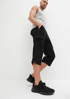 Bermudas largas tipo cargo con corte regular de algodón puro