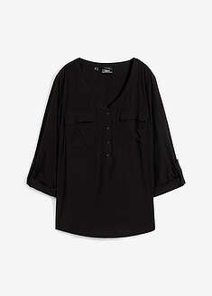 blusa-de-manga-larga-con-escote-en-v-de-viscosa-fluida
