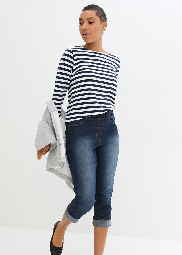 Vaqueros de algodón con talle medio y corte slim