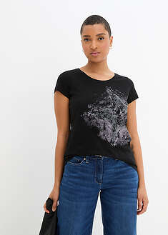 Camiseta de algodón e hilo flameado con manga corta