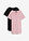 Camiseta larga con escote en V (2 unidades) - negro+rosa palo - bonprix