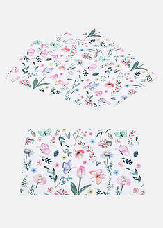 Juego de manteles con estampado de flores (4 unidades)