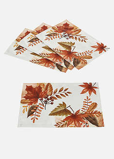 Manteles individuales con estampado de hojas (4 unidades)