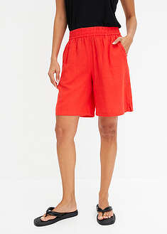 Bermudas sin cierre de mezcla de lino vaporoso