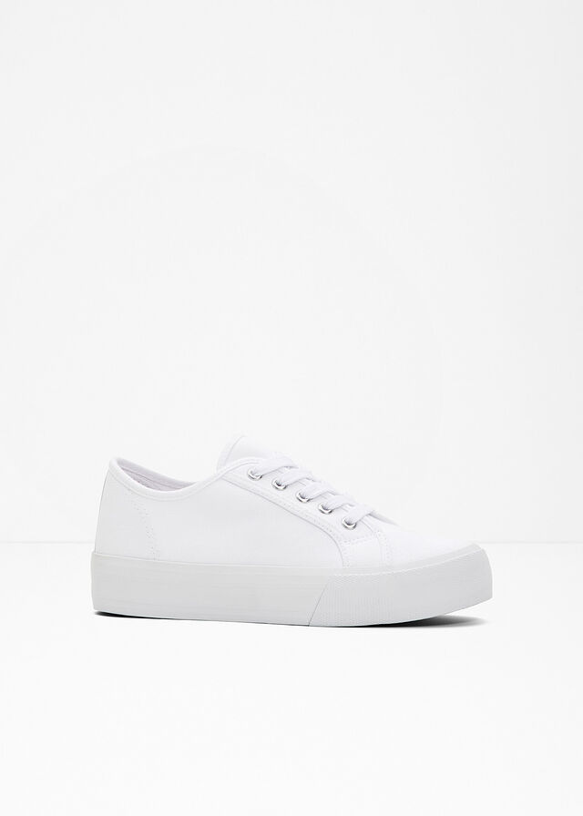 Zapatillas con plataforma de lona de algodón