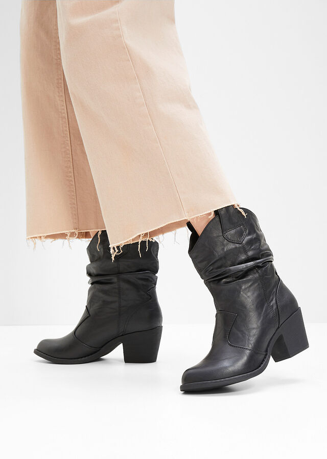 Botas de estilo cowboy con fruncido