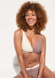 Top de bikini tipo bustier con detalle anudado