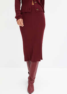 Falda de punto de canalé de mezcla de viscosa