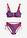 Bikini con aros (2 piezas) - estampado leo azul/amapola - bonprix