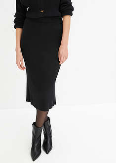 Falda de punto de canalé de mezcla de viscosa