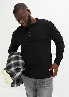 Camiseta con cuello henley y corte cómodo (2 unidades)