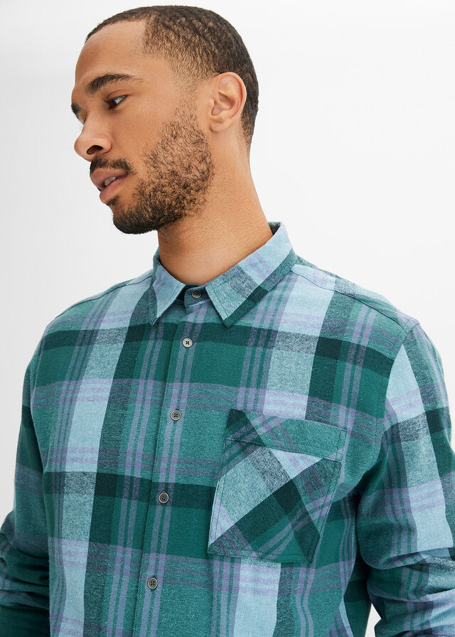 Franela Camisa A Cuadros Verde Camisa De Franela De Manga Larga
