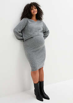 Conjunto de punto de jersey y falda para bebé