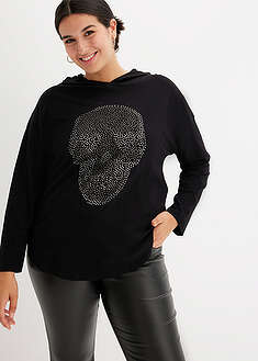 Camiseta larga oversize con capucha