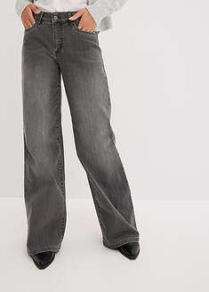 Vaqueros de pernera ancha, mid waist, elástico