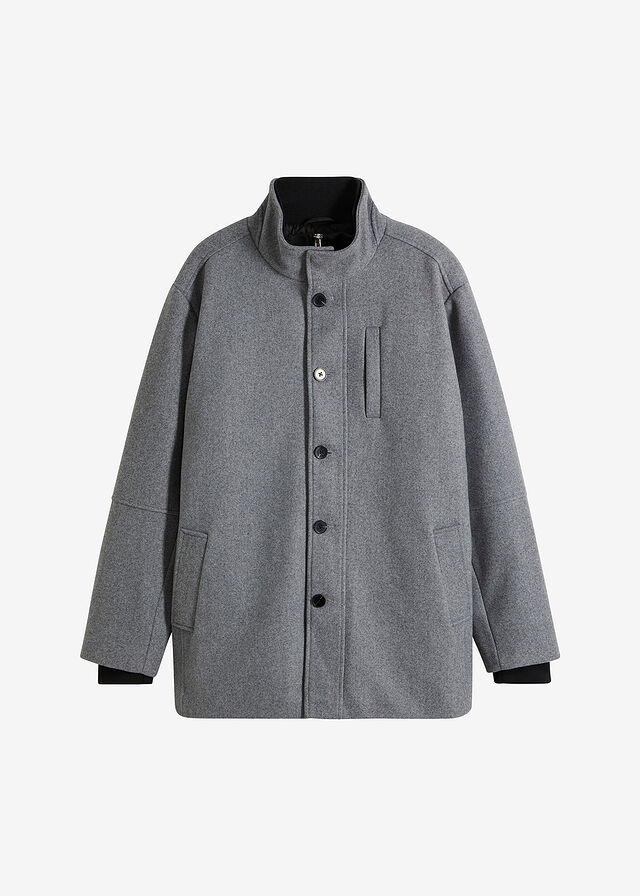 Chaqueta de invierno con cortavientos en aspecto de lana