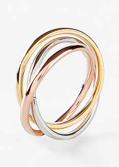 Anillo cruzado de acero inoxidable tricolor