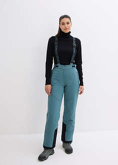 Pantalón térmico funcional de esquí con tirantes desmontables, material impermeable y corte recto
