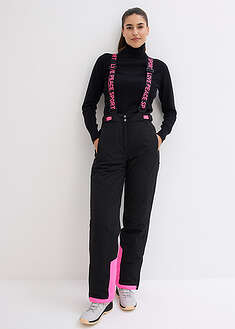 Pantalón térmico funcional de esquí con tirantes desmontables, material impermeable y corte recto