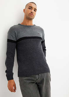 Jersey de cuello redondo de fácil cuidado, en diseño de bloques de color