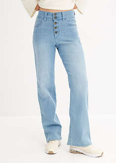Vaqueros straight, high waist, elásticos