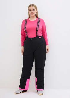 Pantalón térmico funcional de esquí con tirantes desmontables, material impermeable y corte recto