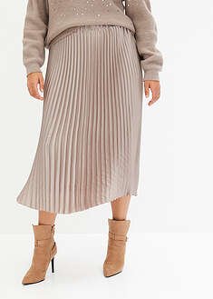 Falda plisada de satén fino