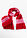 Bufanda y gorro (2 piezas) - rojo salsa-rosa fucsia con rayas - bonprix
